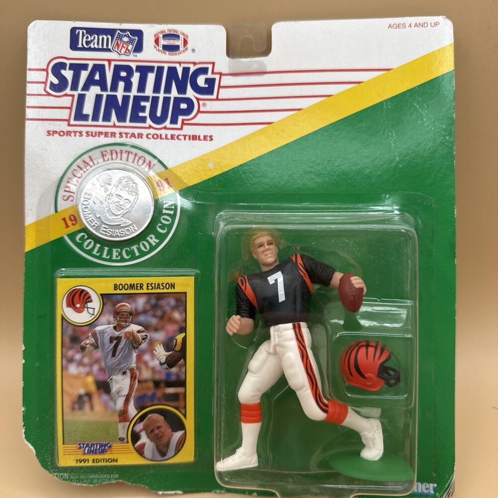 1991 Kenner Starting Lineup NFL Boomer Esiason Cincinnati Bengals Card Coin